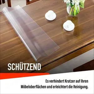 Premium Tischschutzfolie 2,0 mm Glasklar   Wunschmaß | Made in Germany | Direktversand mit DHL Bild 3