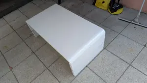 Beistelltich oder Wohnzimmertisch weis mit Glasplatte Bild 4