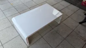 Beistelltich oder Wohnzimmertisch weis mit Glasplatte Bild 2