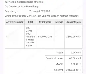 100 Jahre 100-Franken Vreneli Nur 2500 Stück Bild 3