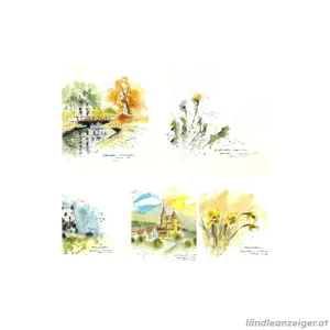 verschiedene Aquarellbilder