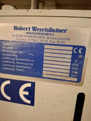 Bandschleifmaschine Wesetslintner Bild 3