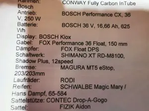 Conway E-Bike Fully Carbon In Tube Bild 5