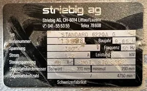 STRIEBIG Plattensäge Gebrauchtmaschine Bild 2