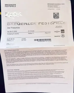  Der Freischütz  für die Bregenzer Festspiele
