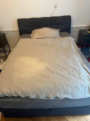 Boxspringbett, grau, 