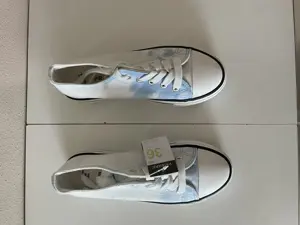 Canvas Schuhe weiß hellblau Größe 36 NEU und ungetragen - "Converse All Star Look" Bild 4