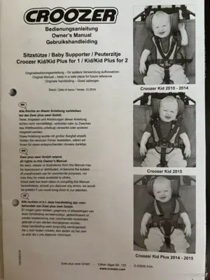 Croozer Babysitz inkl. Stützkissen