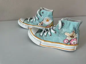 Converse All Star türkis mit Blumenmuster Gr. 27 Mädchen Bild 2