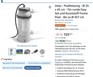 Intex Pool Heizung wie neu nur 1 mal eingeschaltet -  ohne Schläuche 