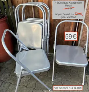 7 Metall-Klappsessel Sonnenliege wetterfest ab 29  Bild 2