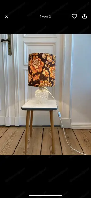 Original 70er Tischlampe Eisglas Mid Century Doria Space Age Bild 3