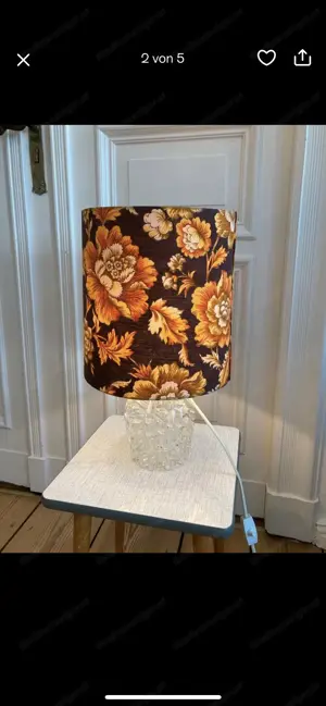 Original 70er Tischlampe Eisglas Mid Century Doria Space Age Bild 4