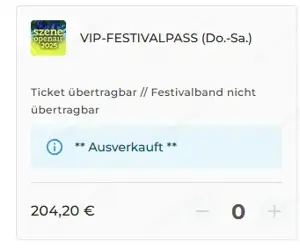 2 x VIP Festivalpass Szene Openair Lustenau 2025