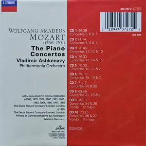 Mozart: Alle Klavierkonzerte - Wladimir Ashkenazy (10 CDs, neu, mit Booklet) Bild 2