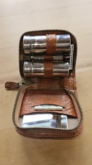 Vintage Rasieretui mit Rasierer & Spiegel - 50er 60er Jahre, gepflegt - gebraucht Bild 2