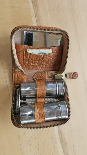 Vintage Rasieretui mit Rasierer & Spiegel - 50er 60er Jahre, gepflegt - gebraucht Bild 4