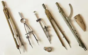 Antikes Zirkel- und Feinzeichner-Set - Technisches Zeichnen, Sammler - gebraucht