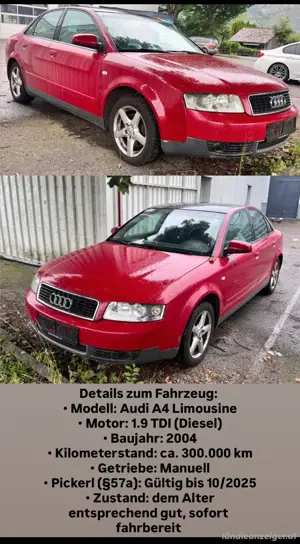 Audi A4 1.9 TDI Limousine (BJ 2004)   