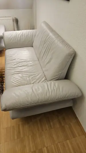 2teilige Ledercouch Garnitur
