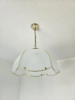 edle Hängelampe mit Glasschirm Bild 2