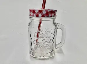 Trinkglas Set mit Deckel und Strohalm Glas Getränkeglas Outdoorglas Bild 4