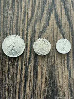 50 Lire Umlaufmünzen Italien, 3 Stück