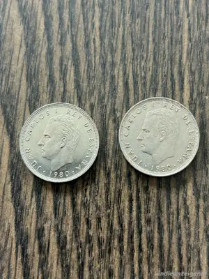 25 Pesetas Umlaufmünzen Spanien 1980, 2 Stück Bild 2