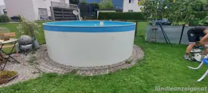 Pool (3,50m Durchmesser x 1,20m Höhe) inkl. Zubehör - Stahlrahmen, Pumpe, Leiter Bild 3