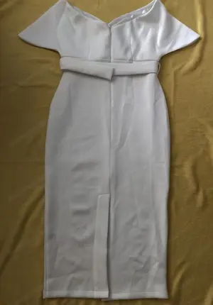 Elegantes Weißes Cocktail Kleid Gr 38 40 mit Gürtel NEU Bild 4