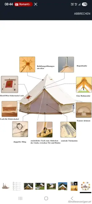 Rundzelt 6m ungenutzt Bild 2