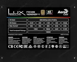 AeroCool Lux 1000W RGB Semi-modular Bild 2