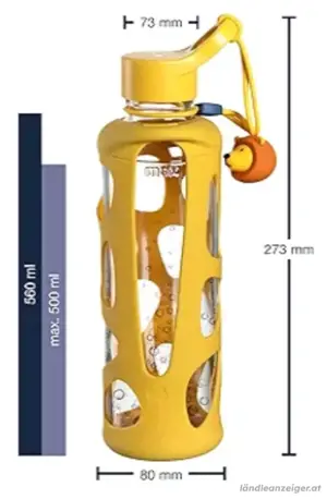 Trinkflaschen Glas mit Silikonschutzhülle für Kindergarten, Volksschule  Bild 4