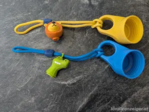 Trinkflaschen Glas mit Silikonschutzhülle für Kindergarten, Volksschule  Bild 3