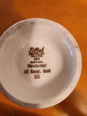 Blumenvase, antik, Handarbeit,  vergoldet  Bild 3