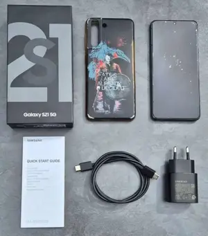 Smartphone Samsung Galaxy S21 5G 256GB ROM 8GB RAM Dual-Sim grau offen + Handyhülle + Schutzfolie Bild 2
