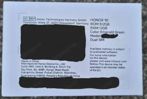 NEUWARE Honor 90 5G 512GB ROM 12GB RAM Dual-Sim offen für alle Netze 200-MP-Kamera Bild 4