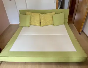 Couch, Sofa ausziehbar grün Bild 5