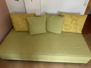 Couch, Sofa ausziehbar grün Bild 3