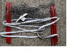 Badminton Netz, Federball-Netz 6 m lang, Stahlstangen zerlegbar 170 cm für Spielhöhe 155 cm 