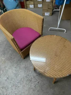 Ratan Sessel inkl. Tisch - Designer Möbel