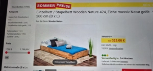 Holzbett 90x2m inkl. Lattenrost Bild 6