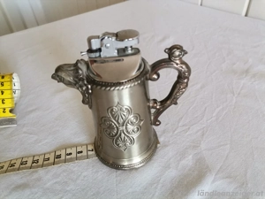 Zinn Tisch Feuerzeug "Vogel" Bild 3