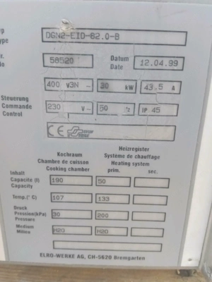 190L Elro Elektro Kochkessel Druckkochkessel Großküche Bild 7