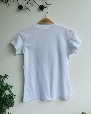 Weißes Damen Shirt mit Glitzer Aufdruck Bild 3