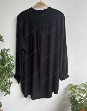 Schwarzes Damen langarm Kleid Bild 2