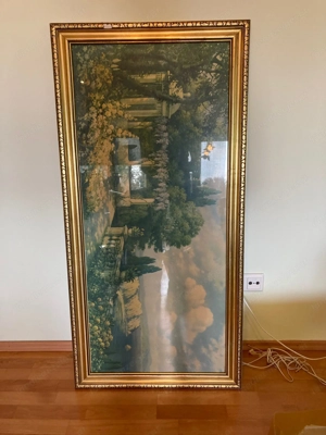 Spiegel- oder Bilderrahmen, antik, vergoldet, MIT Glas ( Gemälde im Glas GRATIS ) Bild 2