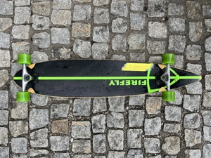 Longboard Firefly LGB-1 Länge 110cm Skateboard, bis 100kg, Board, schwarz-grün Bild 2