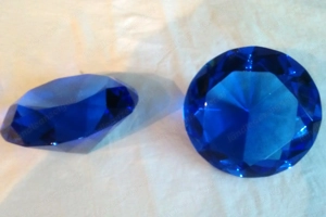 2 Glas Diamanten Blau
