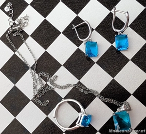 Schmuck Set silber blau Bild 3